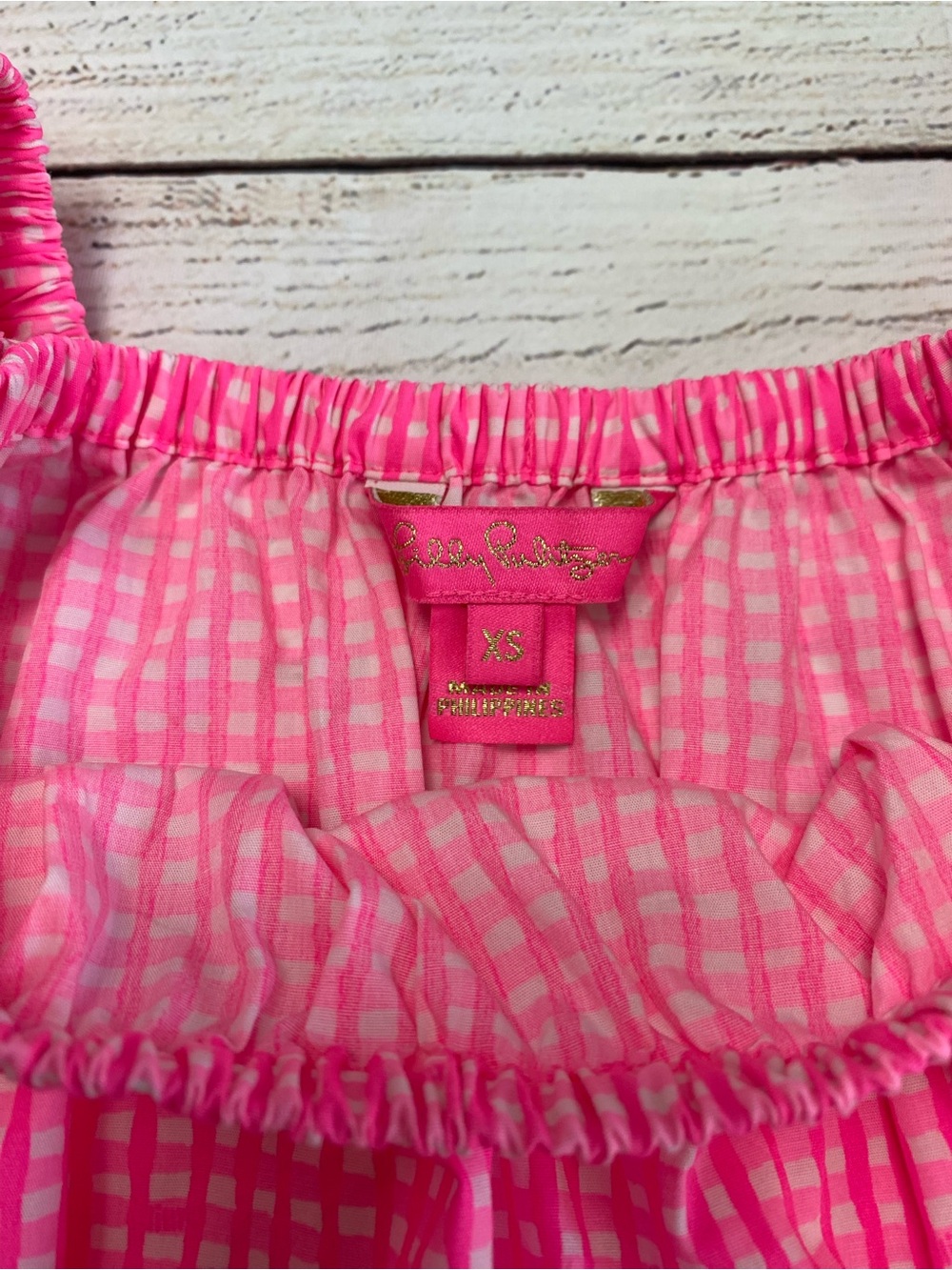 Lily Pulitzer Pink Off-Shoulder Ruffle Sleeve Top XS - Picture 2 of 7